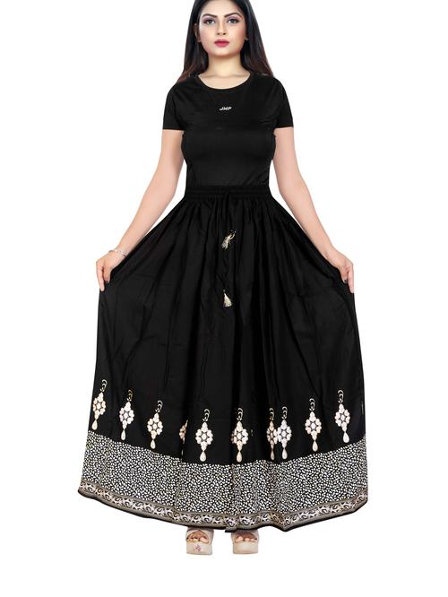 black viscose flaired skirt - 17870354 - Standard Image - 1
