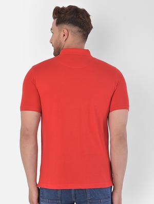 red color block polo t-shirt - 17870825 - Standard Image - 3
