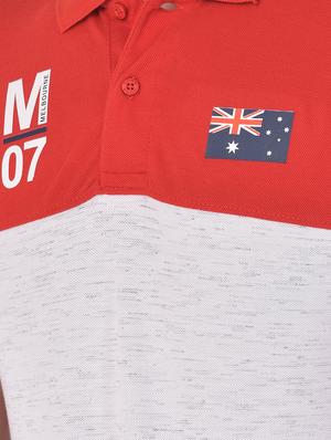 red color block polo t-shirt - 17870825 - Standard Image - 5