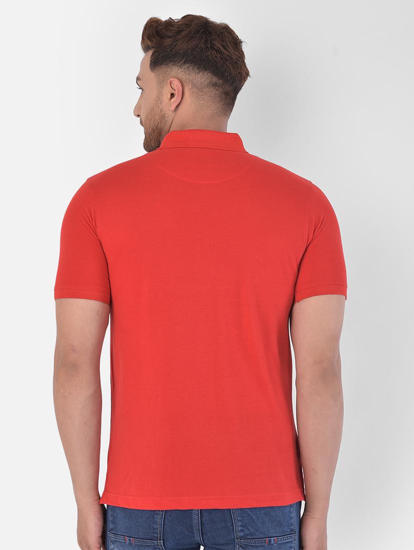 red color block polo t-shirt - 17870825 - Zoom Image - 3