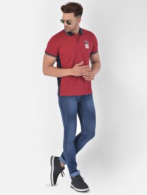 red solid polo t-shirt - 17870827 - Standard Image - 4
