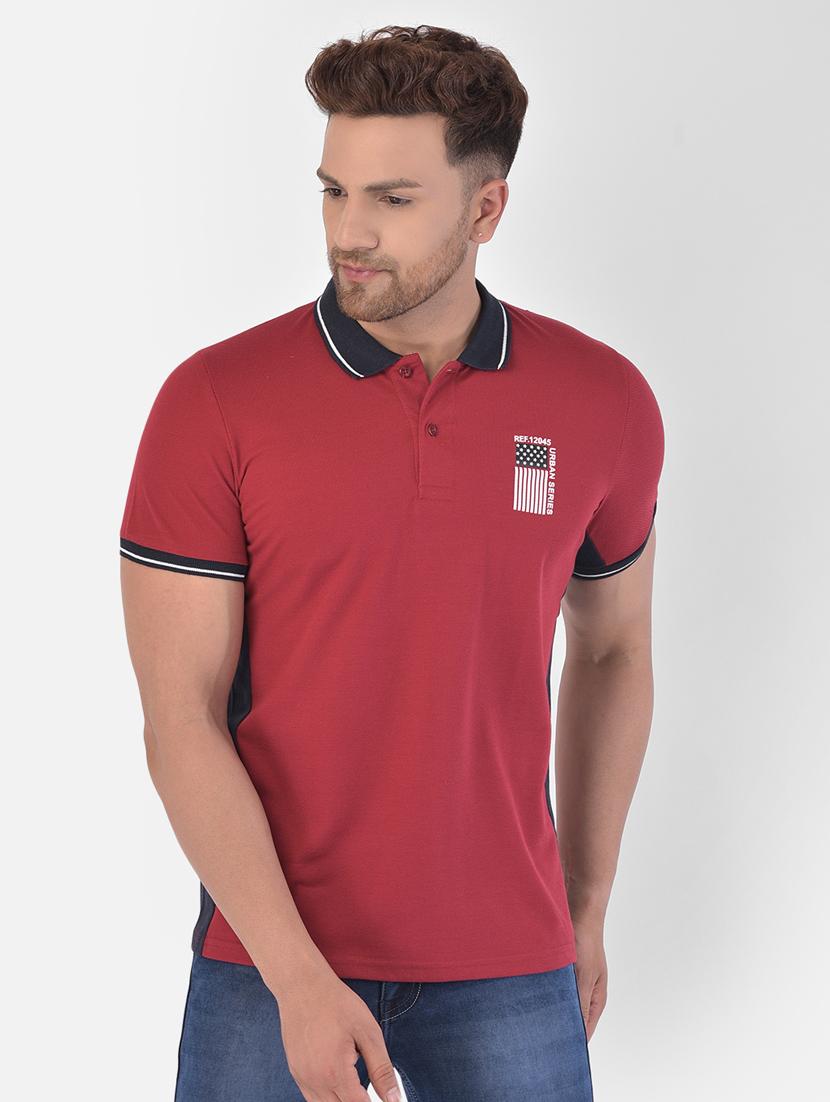 red solid polo t-shirt - 17870827 - Zoom Image - 1