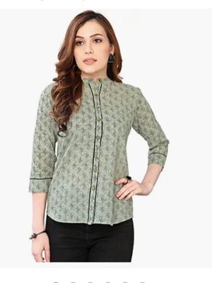 beige crepe top - 17870845 - Standard Image - 2