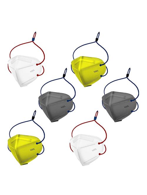 multi colored non-woven anti-pollution men mask pack of 6 - 17871025 - Standard Image - 1