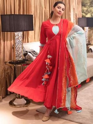 kavish red printed rayon gota and - 17871449 - Standard Image - 3