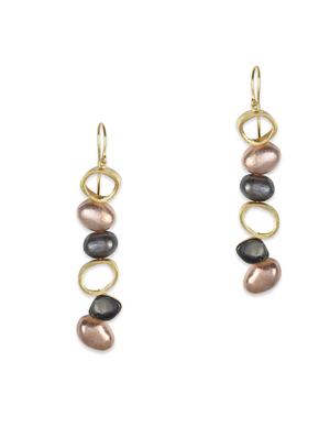 gold copper drop earring - 17871456 - Standard Image - 2