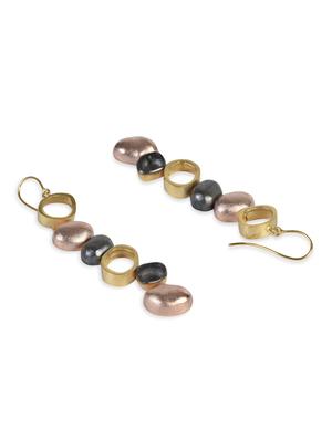gold copper drop earring - 17871456 - Standard Image - 3