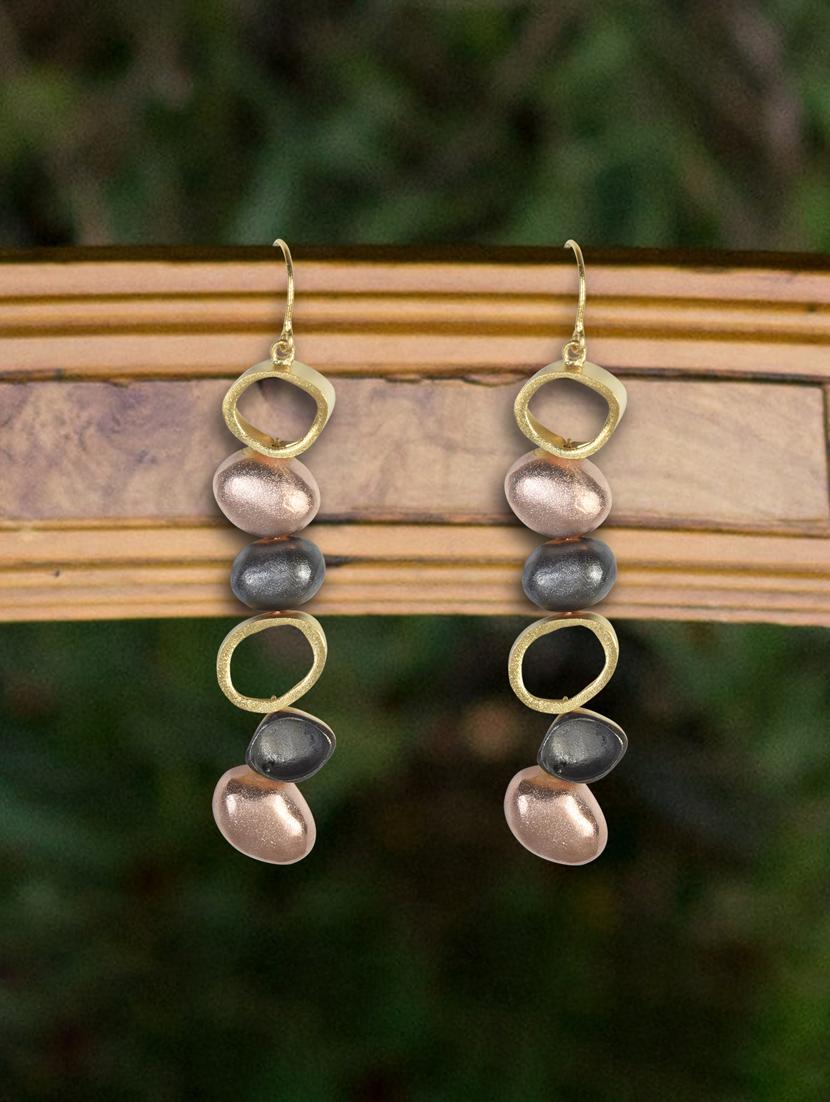 gold copper drop earring - 17871456 - Zoom Image - 1