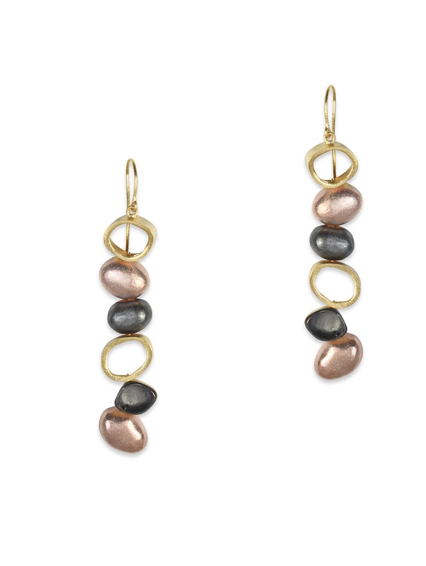 gold copper drop earring - 17871456 - Zoom Image - 2