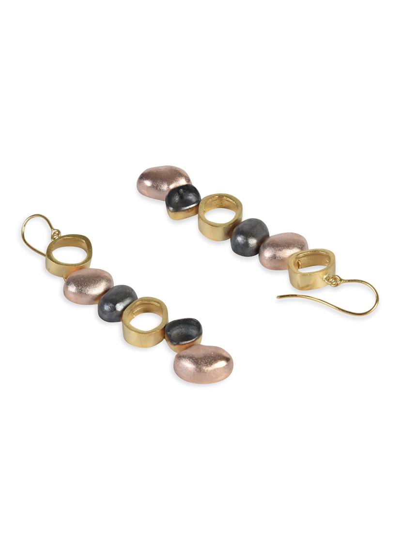 gold copper drop earring - 17871456 - Zoom Image - 3