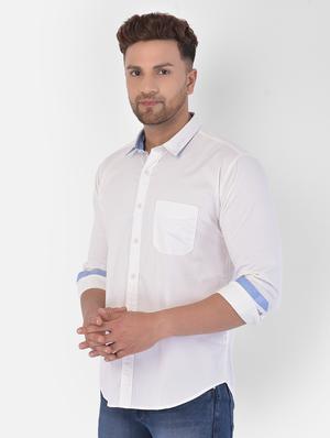 white solid casual shirt - 17871694 - Standard Image - 2