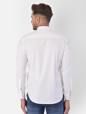 white solid casual shirt - 17871694 - Standard Image - 3