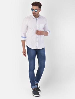 white solid casual shirt - 17871694 - Standard Image - 4