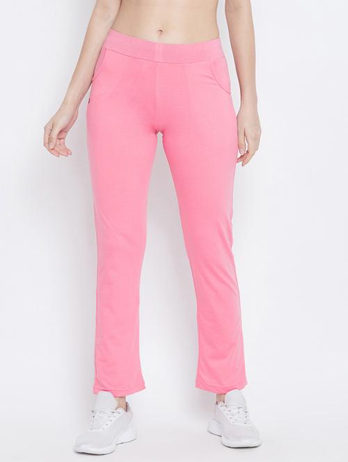 mid rise solid track pant - 17871934 - Standard Image - 1