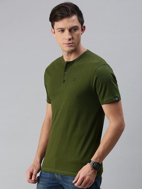 olive green solid t-shirt - 17872009 - Standard Image - 1