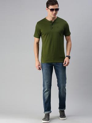 olive green solid t-shirt - 17872009 - Standard Image - 3