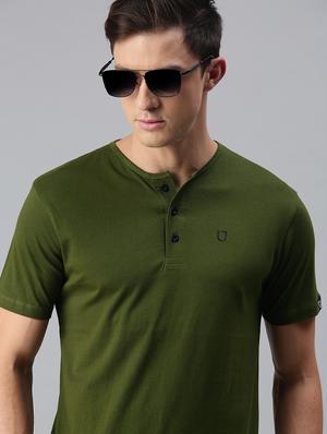olive green solid t-shirt - 17872009 - Standard Image - 4