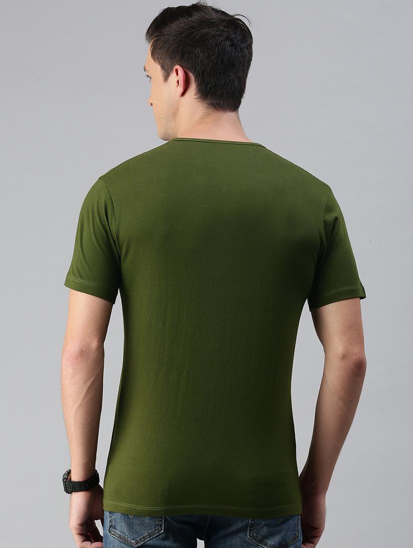 olive green solid t-shirt - 17872009 - Zoom Image - 2