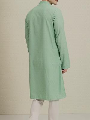 green cotton kurta - 17872056 - Standard Image - 2