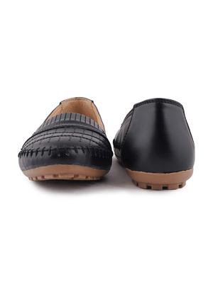 black pu slip on ballerina - 17872361 - Standard Image - 5