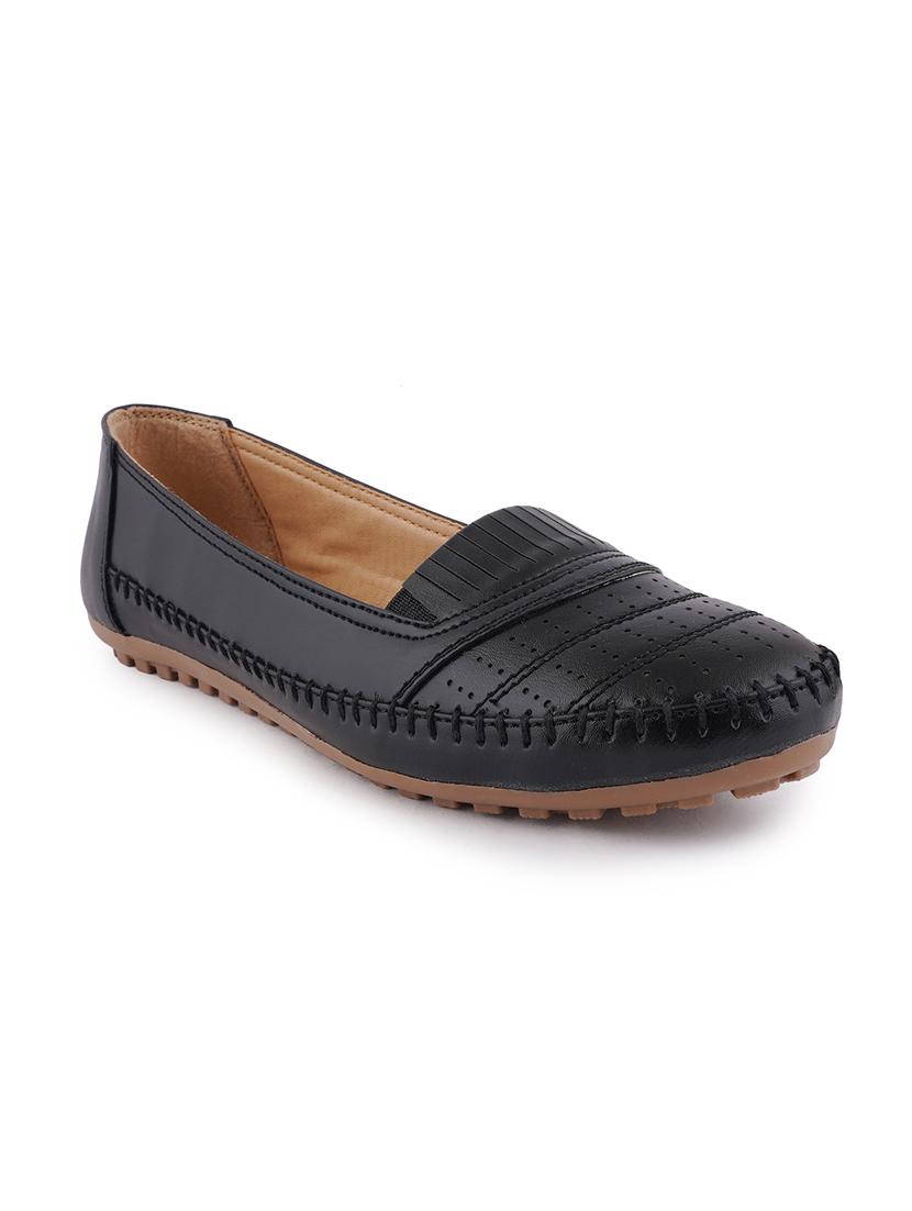 black pu slip on ballerina - 17872361 - Zoom Image - 1
