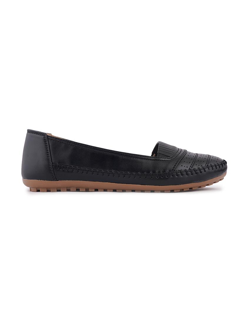 black pu slip on ballerina - 17872361 - Zoom Image - 2