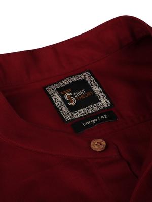 maroon solid casual shirt - 17872531 - Standard Image - 5