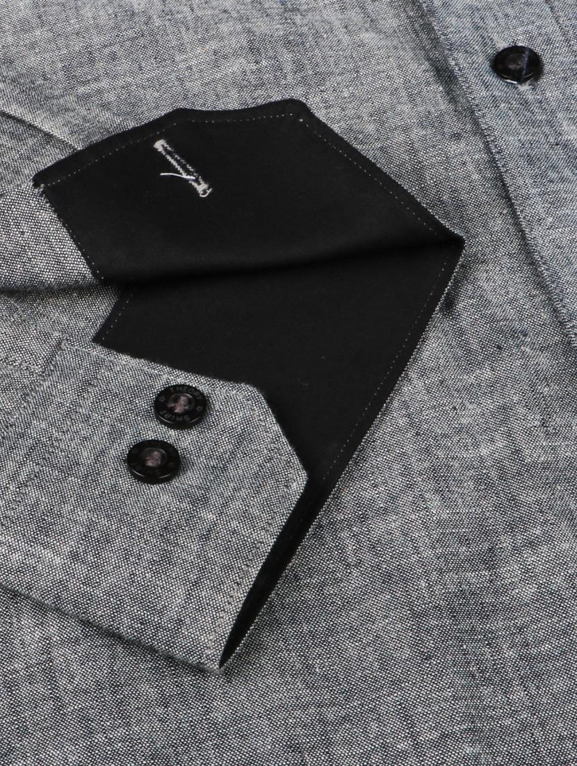 grey solid casual shirt - 17872538 - Zoom Image - 6
