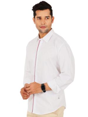 white solid casual shirt - 17872543 - Standard Image - 2