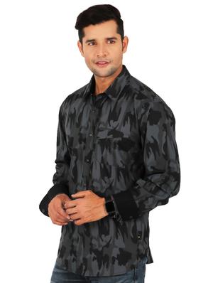 grey camouflage casual shirt - 17872548 - Standard Image - 2