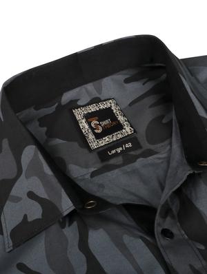 grey camouflage casual shirt - 17872548 - Standard Image - 5