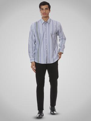 blue striped casual shirt - 17872551 - Standard Image - 4