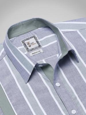 blue striped casual shirt - 17872551 - Standard Image - 5
