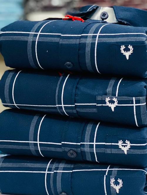 blue cotton casual shirt - 17872646 - Standard Image - 1