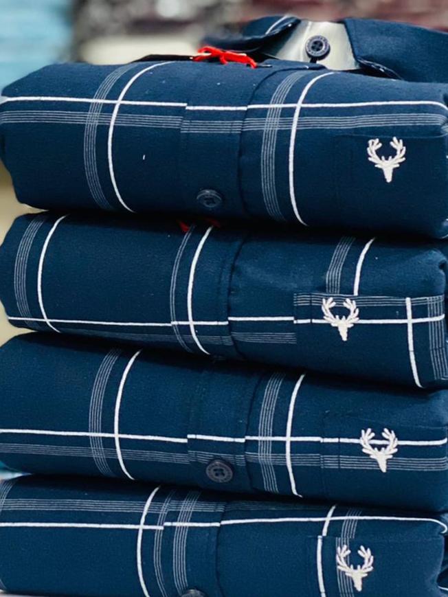 blue cotton casual shirt - 17872646 - Zoom Image - 1