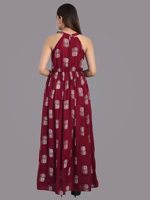 maroon cotton maxi dress - 17872689 - Standard Image - 2