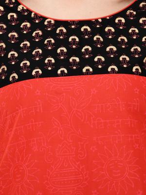 m2r printed cotton blend round neck kurti for women - 17873124 - Standard Image - 2