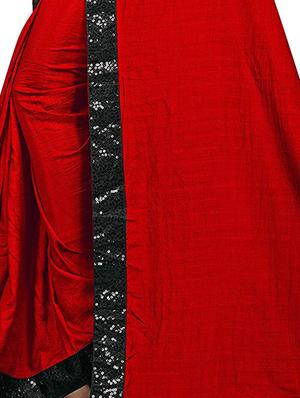 solid embroidered saree with blouse - 17873489 - Standard Image - 4
