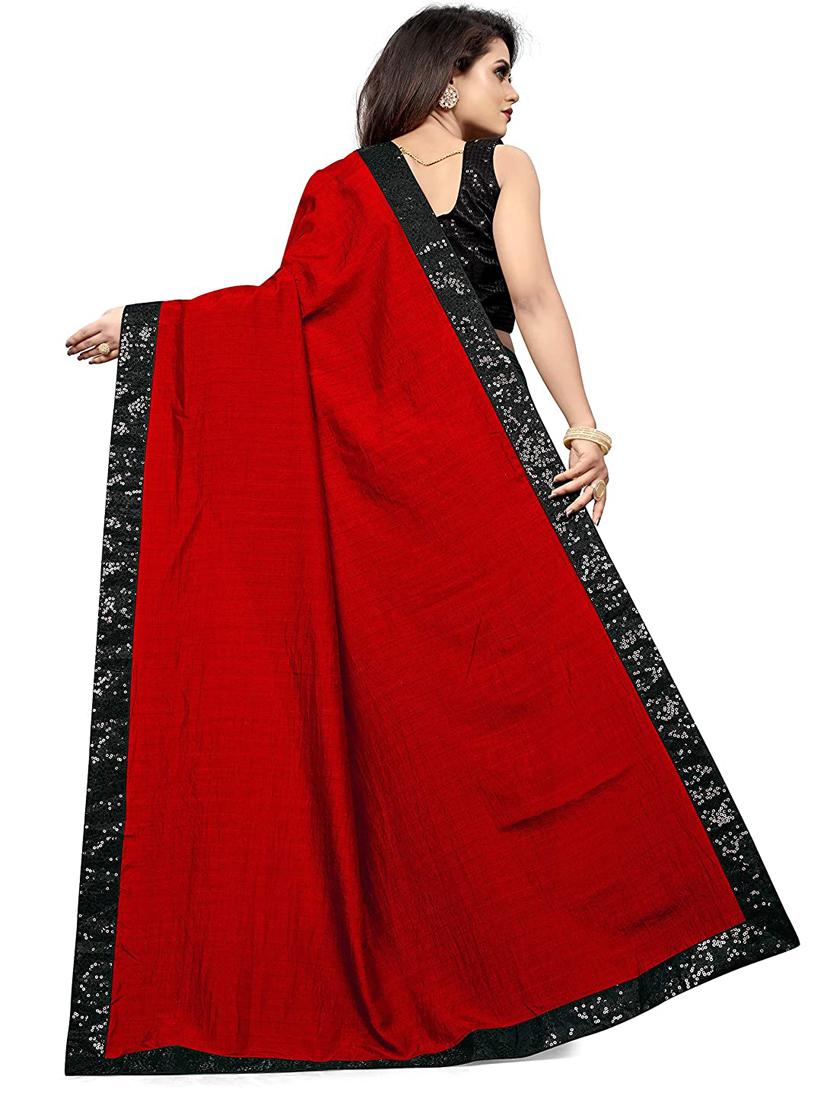 solid embroidered saree with blouse - 17873489 - Zoom Image - 2