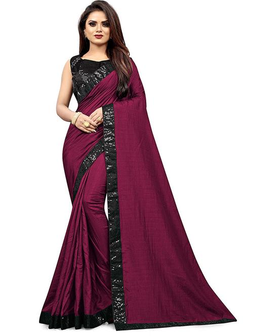 solid embroidered saree with blouse - 17873490 - Standard Image - 1
