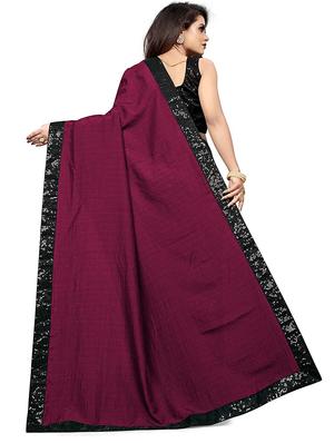 solid embroidered saree with blouse - 17873490 - Standard Image - 2