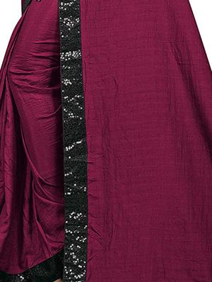 solid embroidered saree with blouse - 17873490 - Standard Image - 4