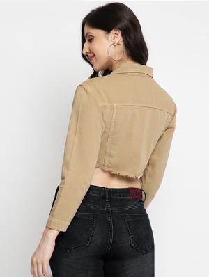 frayed hem cropped jacket - 17873493 - Standard Image - 3