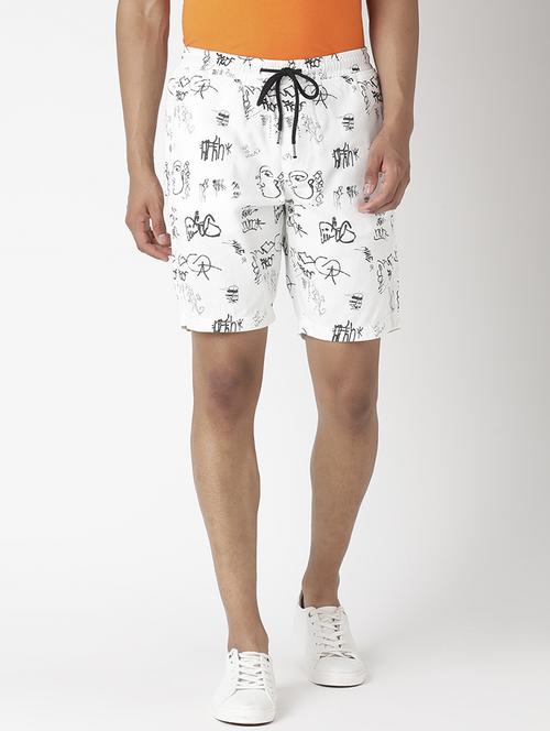 white printed shorts - 17873527 - Standard Image - 1