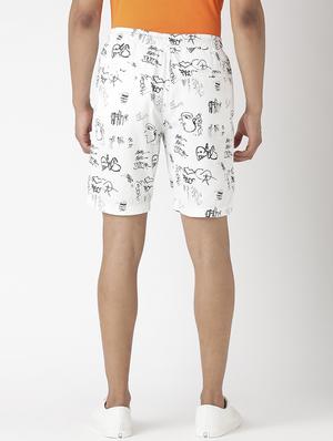 white printed shorts - 17873527 - Standard Image - 3