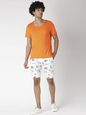 white printed shorts - 17873527 - Standard Image - 4