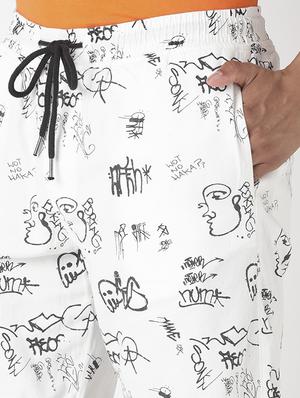 white printed shorts - 17873527 - Standard Image - 5