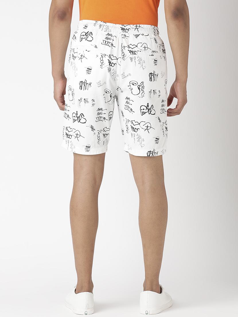 white printed shorts - 17873527 - Zoom Image - 3