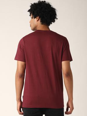 maroon printed t-shirt - 17873684 - Standard Image - 3