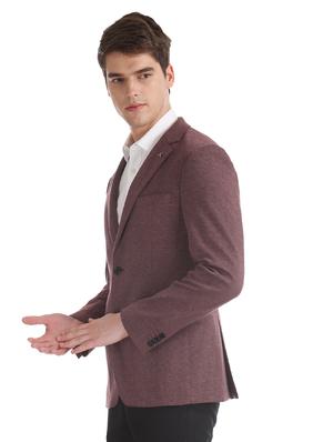 maroon solid single breasted formal blazer - 17873783 - Standard Image - 2
